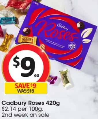 Coles Cadbury Roses 420g offer
