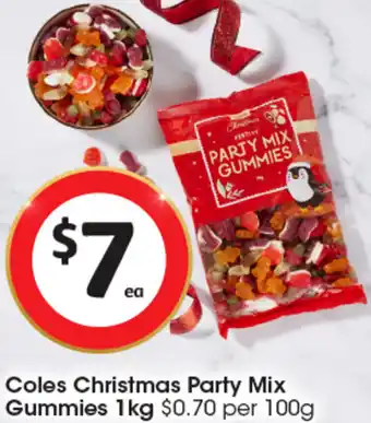 Coles Coles Christmas Party Mix Gummies 1kg offer