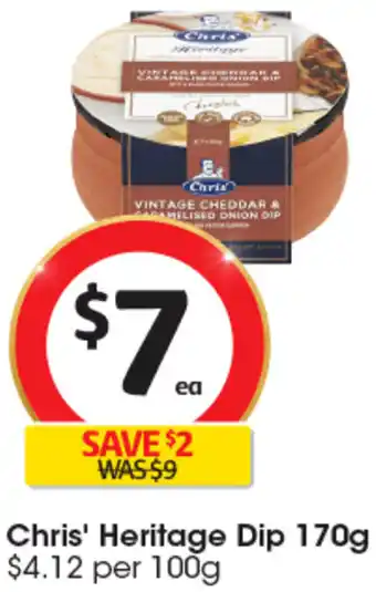 Coles Chris' Heritage Dip 170g offer