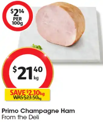Coles Primo Champagne Ham offer