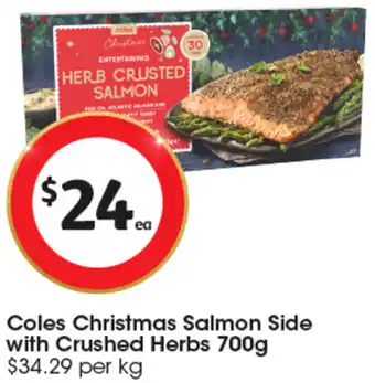 Coles Christmas Salmon Side with Crushed Herbs 700g