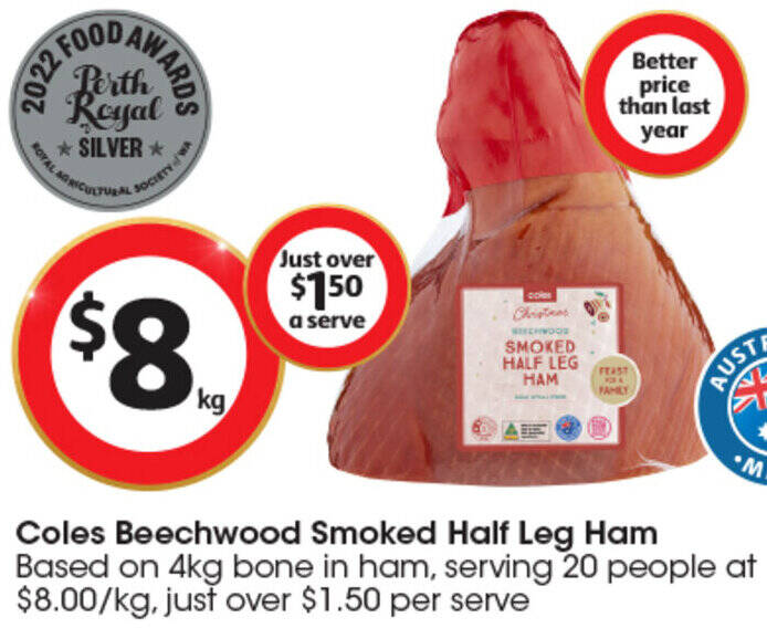 Coles Beechwood Smoked Half Leg Ham offer at Coles
