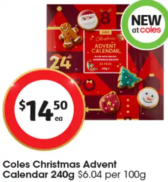 Coles Coles Christmas Advent Calendar 240g offer