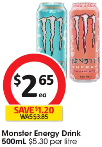 Coles Monster Energy Drink 500mL offer