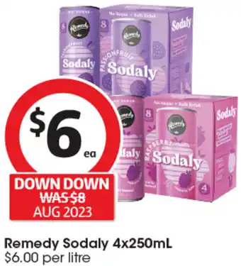 Coles Remedy Sodaly 4x250mL offer