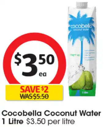 Coles Cocobella Coconut Water 1 Litre offer