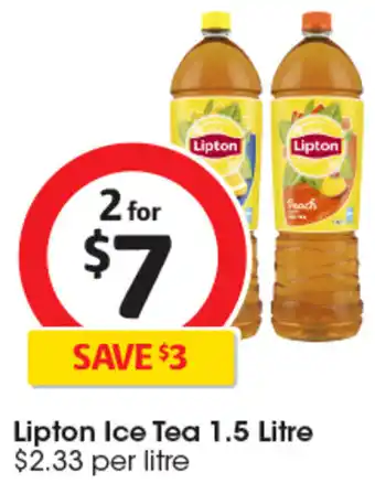 Coles Lipton Ice Tea 1.5 Litre offer