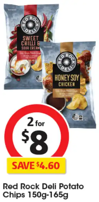 Coles Red Rock Deli Potato Chips 150g-165g offer