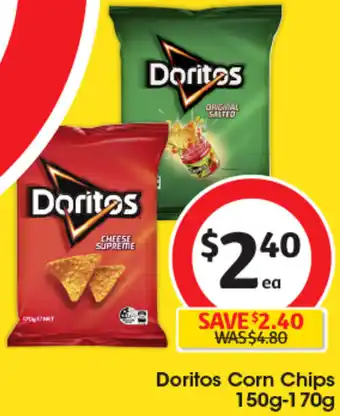 Coles Doritos Corn Chips 150g-170g offer