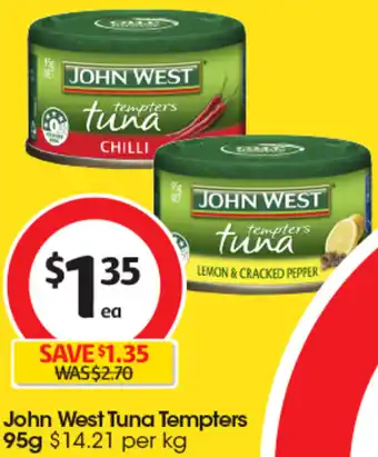 Coles John West Tuna Tempters 95g offer