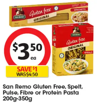 Coles San Remo Gluten Free, Spelt, Pulse, Fibre or Protein Pasta 200g-350g offer