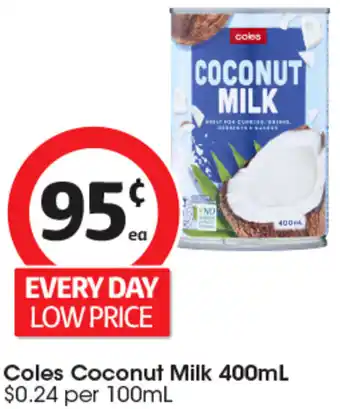Coles Coles Coconut Milk 400mL offer