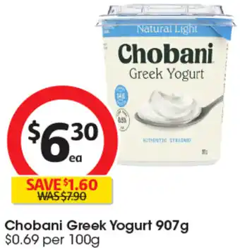 Coles Chobani Greek Yogurt 907g offer