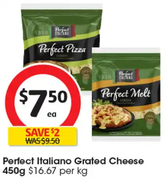 Coles Perfect Italiano Grated Cheese 450g offer