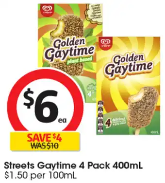 Coles Streets Gaytime 4 Pack 400mL offer