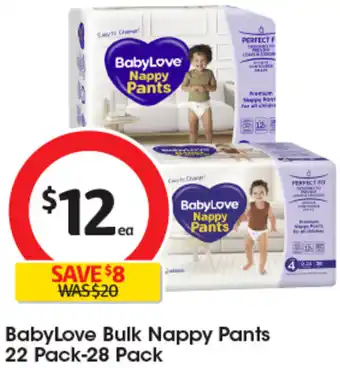 Coles BabyLove Bulk Nappy Pants 22 Pack-28 Pack offer