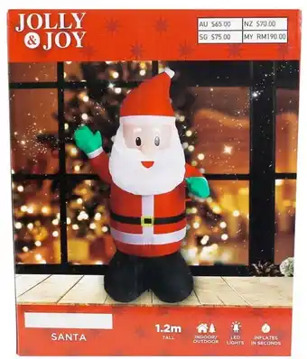 Spotlight 40% off jolly & joy inflatable santa decoration 1.2m offer