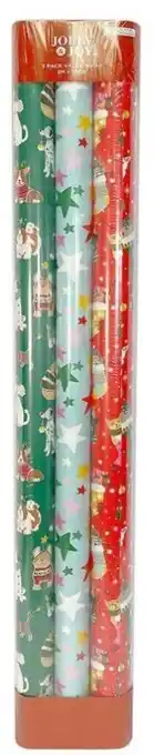 Spotlight 40% off jolly & joy christmas kids fun gift wrap 3 pack offer