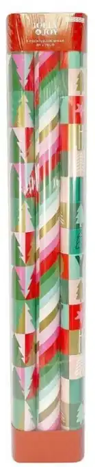 40% off jolly & joy christmas metallic gift wrap 3 pack
