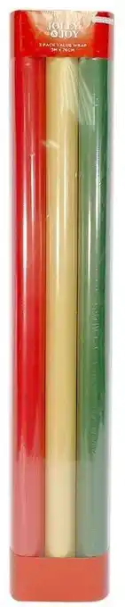 40% off jolly & joy christmas plain kraft gift wrap 3 pack