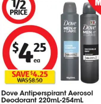 Coles Dove Antiperspirant Aerosol Deodorant 220ml-254mL offer