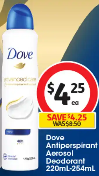 Coles Dove Antiperspirant Aerosol Deodorant 220mL-254mL offer