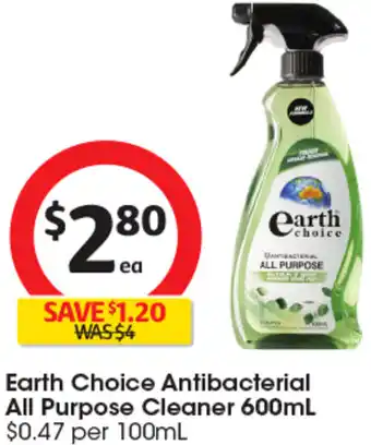 Coles Earth Choice Antibacterial All Purpose Cleaner 600mL offer