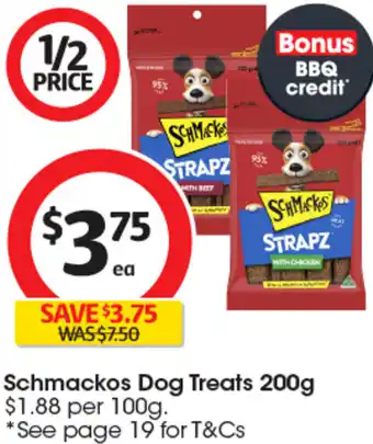 Coles Schmackos Dog Treats 200g offer