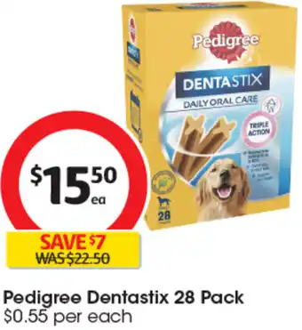 Coles Pedigree Dentastix 28 Pack offer