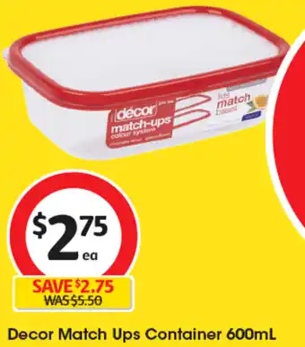 Coles Decor Match Ups Container 600mL offer