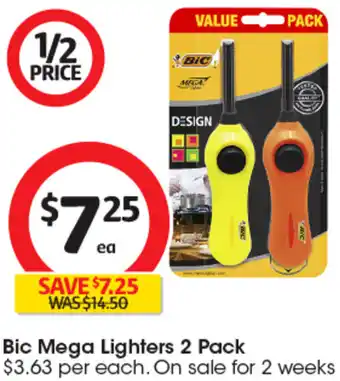 Coles Bic Mega Lighters 2 Pack offer