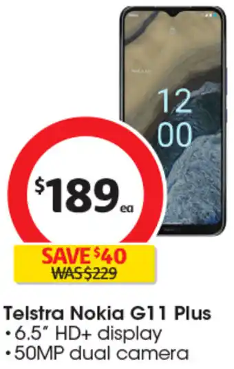 Coles Telstra Nokia G11 Plus offer