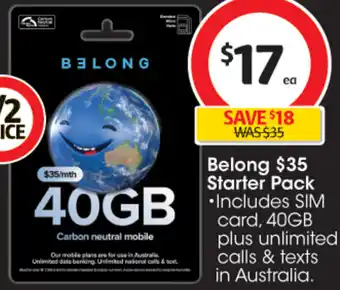 Coles Belong $35 Starter Pack offer