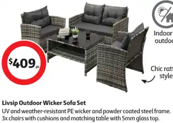 Coles Livsip Outdoor Wicker Sofa Set offer