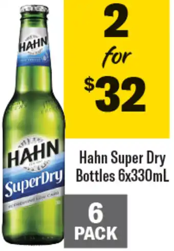 Coles Hahn Super Dry Bottles 6x330mL offer