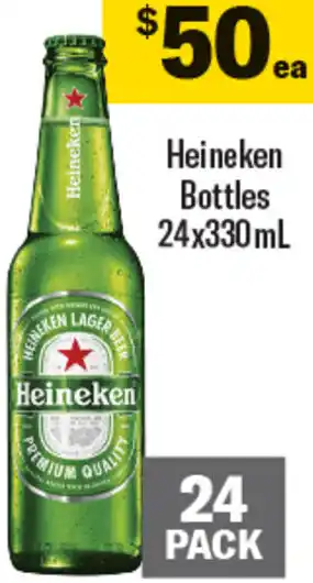 Coles Heineken Bottles 24x330mL offer