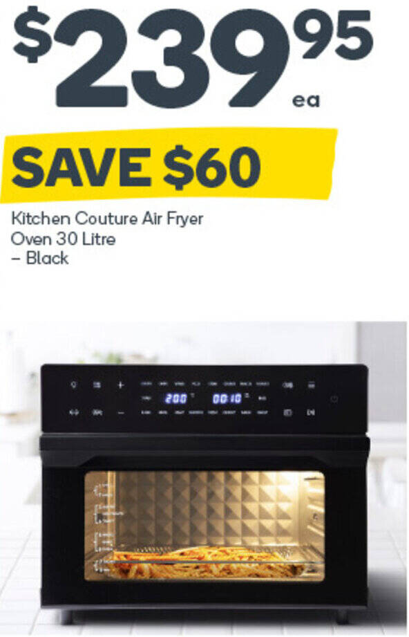 Kitchen Couture Air Fryer Oven 30 Litre Black offer at Woolworths