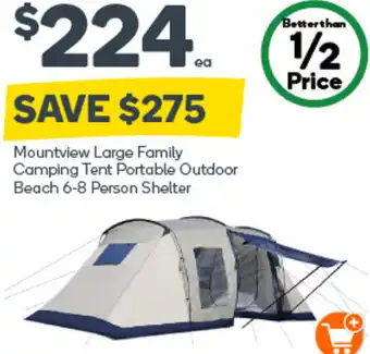 Mountview Large Family Camping Tent Portable Outdoor Beach 6-8 Person Shelter