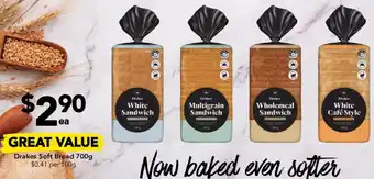 Drakes Drakes Soft Bread 700g offer