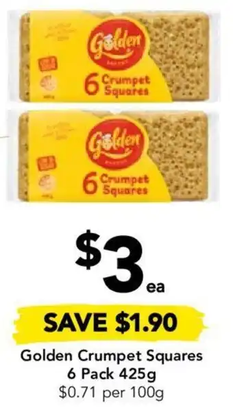 Drakes Golden Crumpet Squares 6 Pack 425g offer