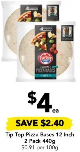 Drakes Tip Top Pizza Bases 12 Inch 2 Pack 440g offer