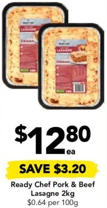 Drakes Ready Chef Pork & Beef Lasagne 2kg offer