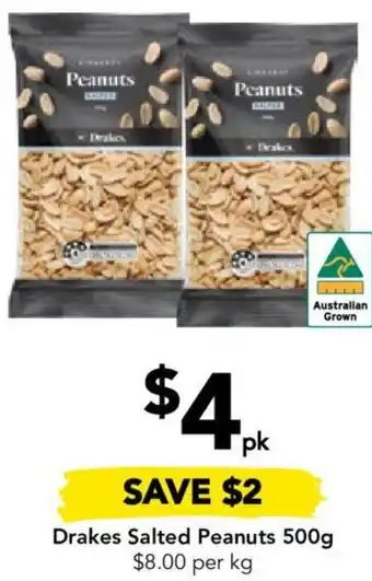 Drakes Salted Peanuts 500g