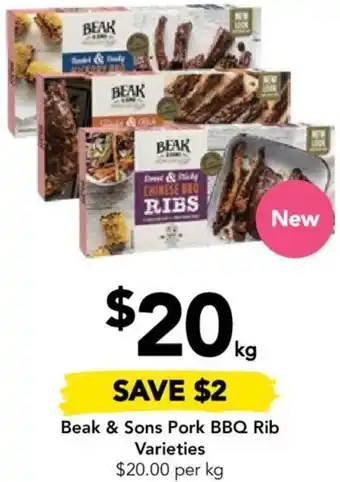 Drakes Beak & Sons Pork BBQ Rib offer