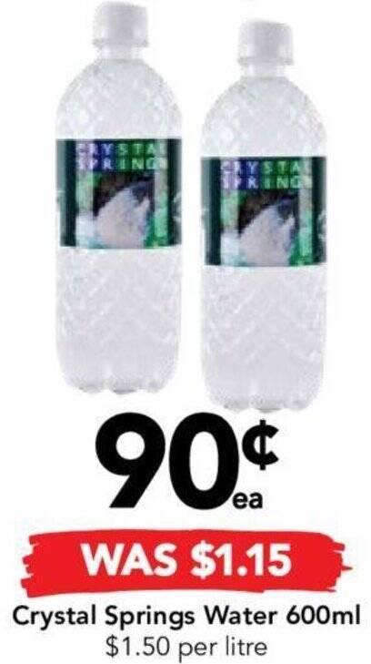 Drakes Crystal Springs Water 600ml offer