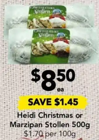 Drakes Heidi Christmas or Marzipan Stollen 500g offer