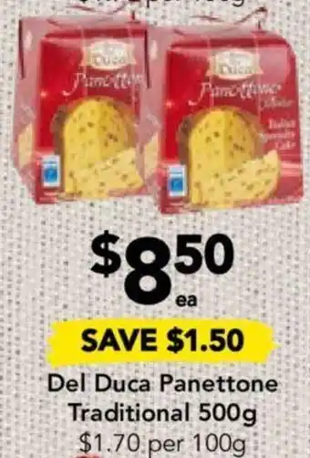 Drakes Del Duca Panettone Traditional 500g offer