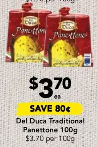 Drakes Del Duca Traditional Panettone 100g offer