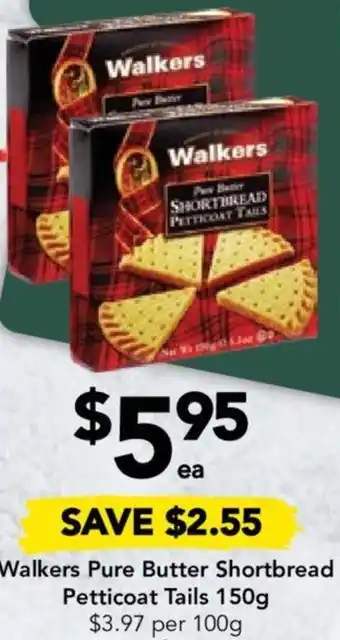 Drakes Walkers Pure Butter Shortbread Petticoat Tails 150g offer