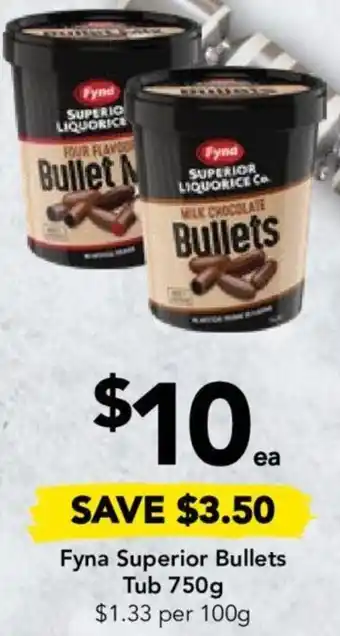 Fyna Superior Bullets Tub 750g